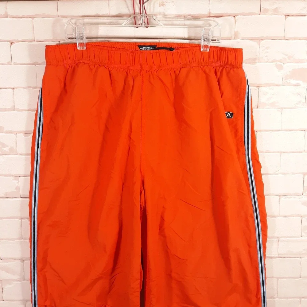 Vintage Abercrombie & Fitch Gym Issue 092 Pants Mens XL Orange Baggy Mesh Lined